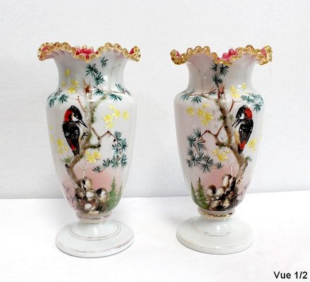 Opaline Vases, 1900s, Set of 2-RVK-995057