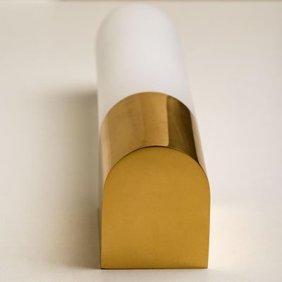 Opaque Glass and Brass Wall Light by Limburg, Germany, 1970s-VDW-1264778