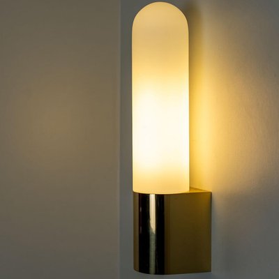 Opaque Glass and Brass Wall Light by Limburg, Germany, 1970s-VDW-1264778