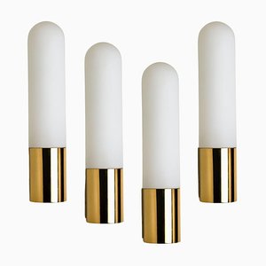 Opaque Glass and Brass Wall Light by Limburg, Germany, 1970s-VDW-1264778