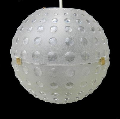 Opaque Molded Plastic Globe Pendant Lights, 1950s, Set of 2-ARU-625999