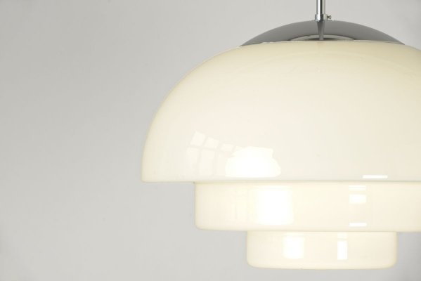 Opaque White Glass Ceiling Lamp, 1930s-LOB-828016