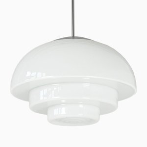 Opaque White Glass Ceiling Lamp, 1930s-LOB-828016