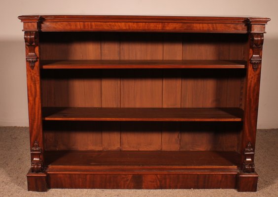 Open Bookcase in Mahogany, England, 19th Century-HPU-1765039