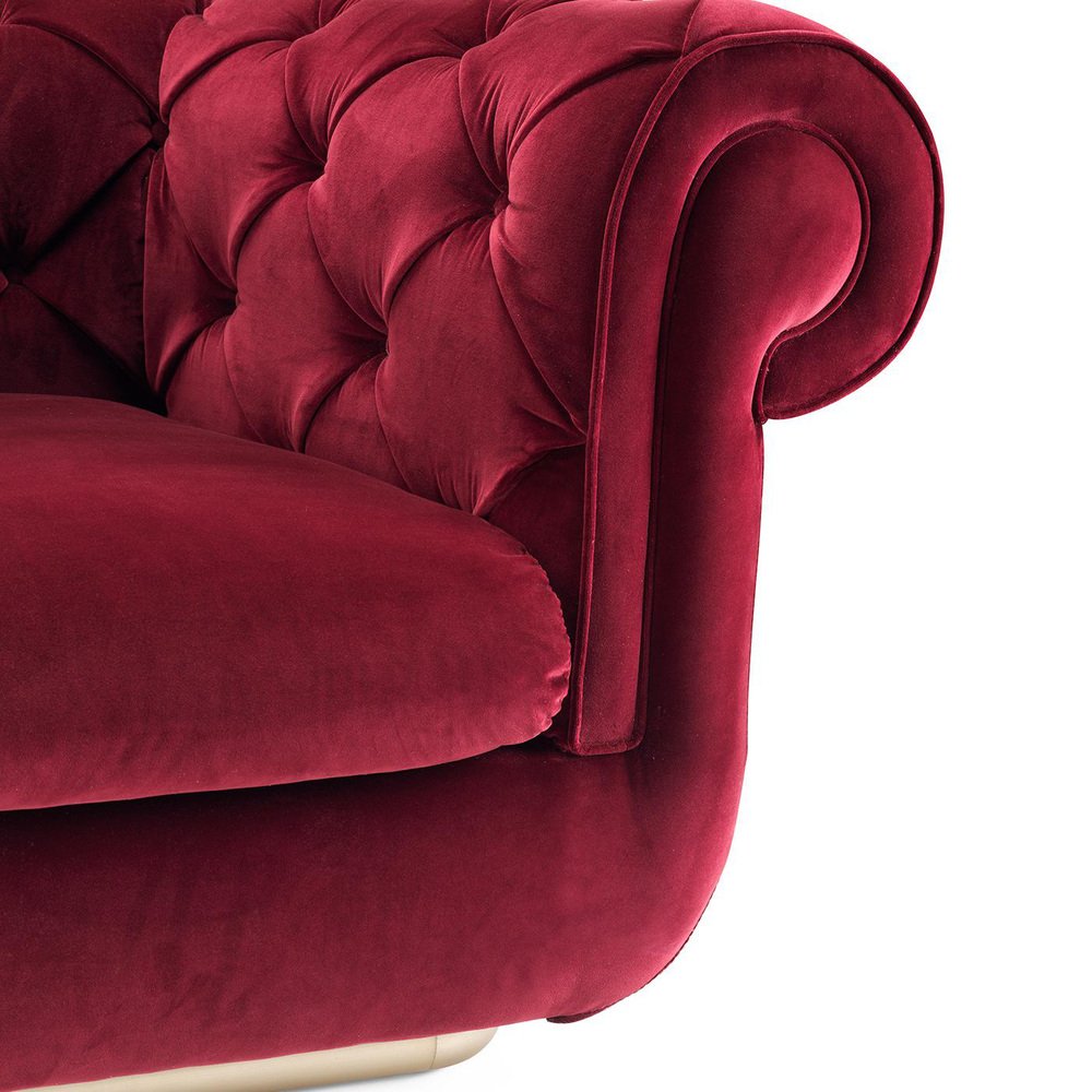 Opera Burgundy Sofa by Stefano Giovannoni