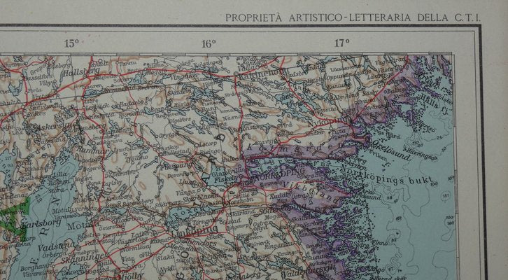 Opera Cartographic Mirabile Card from North Sea to the Mediterranean and Ethnographic Europe from C. T. I. Milan, Italy, 1939, Set of 3-ERB-964836