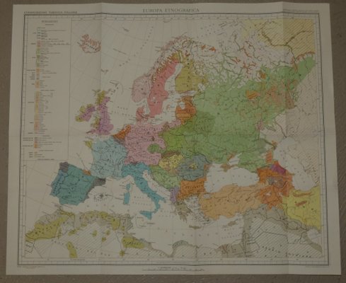 Opera Cartographic Mirabile Card from North Sea to the Mediterranean and Ethnographic Europe from C. T. I. Milan, Italy, 1939, Set of 3-ERB-964836