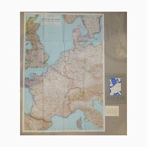 Opera Cartographic Mirabile Card from North Sea to the Mediterranean and Ethnographic Europe from C. T. I. Milan, Italy, 1939, Set of 3-ERB-964836