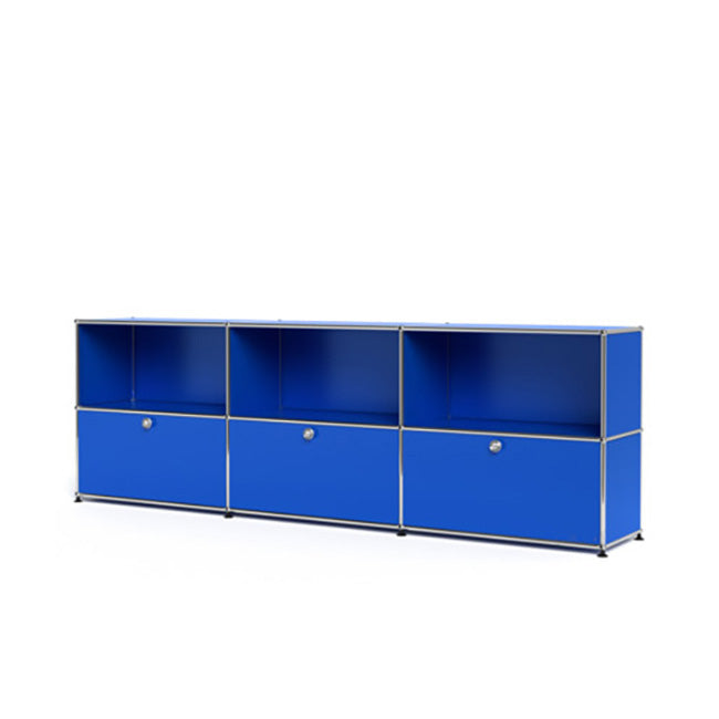 3x2 Modular Metal Sideboard with 3 bottom doors [W(750+750+750)XD350XH(350+350)] by Usm #Gentian Blue [RAL 5010]