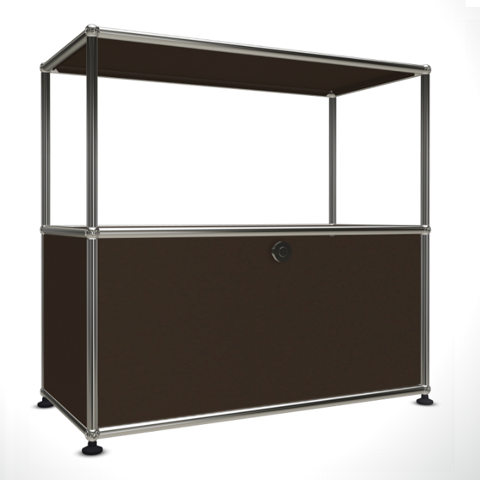 1x2 Modular Metal Sideboard with 1 bottom door & 1 pannel [W750XD350XH(350+350)] by Usm #USM Brown