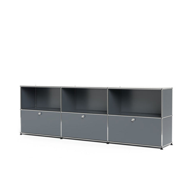 3x2 Modular Metal Sideboard with 3 bottom doors [W(750+750+750)XD350XH(350+350)] by Usm #USM Mid-Gray