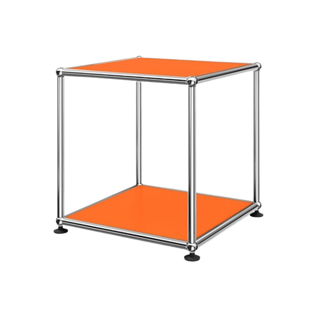 1x1 Metal Side Table [W350XD350XH350] by Usm #Pure Orange [RAL 2004]