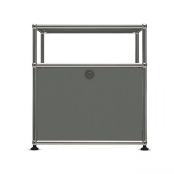 1x2 Modular Metal Sideboard with 1 bottom doors & 1 pannel [W500XD350XH(350+175)] by Usm #USM Mid-Gray