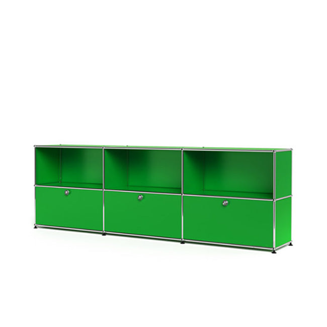 3x2 Modular Metal Sideboard with 3 bottom doors [W(750+750+750)XD350XH(350+350)] by Usm #USM Green