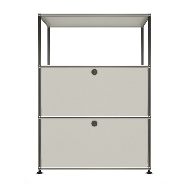 1X3 Modular Metal Highboard with 2 bottom doors & 1 pannel [W750XD350XH(350+350+350)] by Usm #Pure White [RAL 9010]