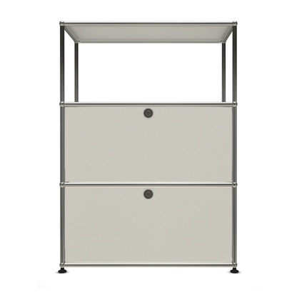1X3 Modular Metal Highboard with 2 bottom doors & 1 pannel [W750XD350XH(350+350+350)] by Usm #Pure White [RAL 9010]