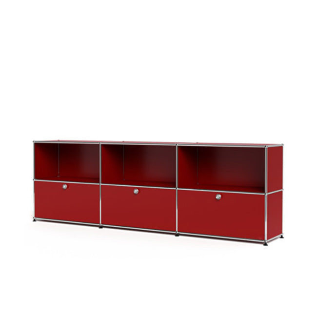 3x2 Modular Metal Sideboard with 3 bottom doors [W(750+750+750)XD350XH(350+350)] by Usm #USM Ruby Red