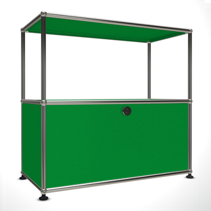 1x2 Modular Metal Sideboard with 1 bottom door & 1 pannel [W750XD350XH(350+350)] by Usm #USM Green