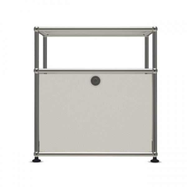 1x2 Modular Metal Sideboard with 1 bottom doors & 1 pannel [W500XD350XH(350+175)] by Usm #Pure White [RAL 9010]