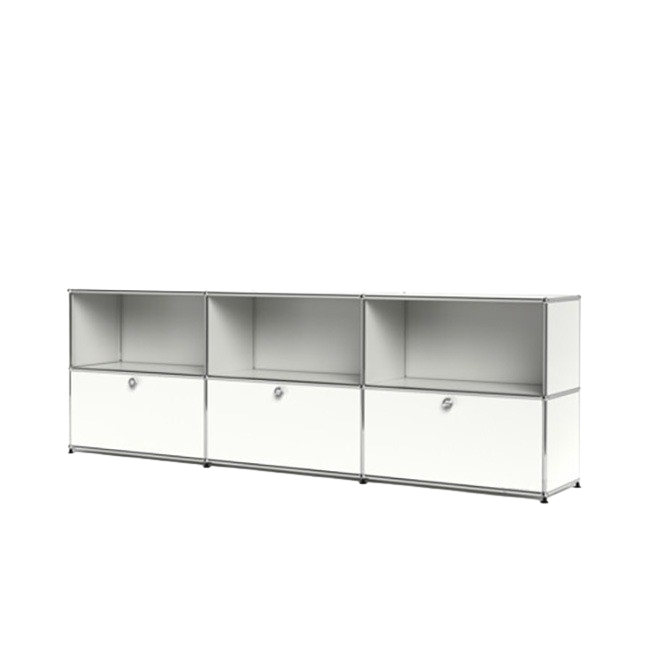 3x2 Modular Metal Sideboard with 3 bottom doors [W(750+750+750)XD350XH(350+350)] by Usm #Pure White [RAL 9010]