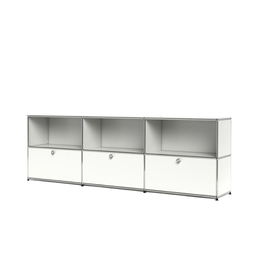 3x2 Modular Metal Sideboard with 3 bottom doors [W(750+750+750)XD350XH(350+350)] by Usm #Pure White [RAL 9010]