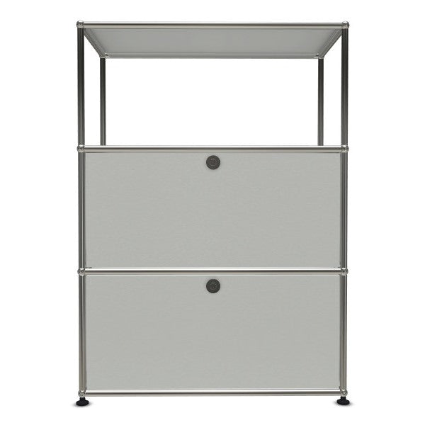 1X3 Modular Metal Highboard with 2 bottom doors & 1 pannel [W750XD350XH(350+350+350)] by Usm #Light Gray [RAL 7035]