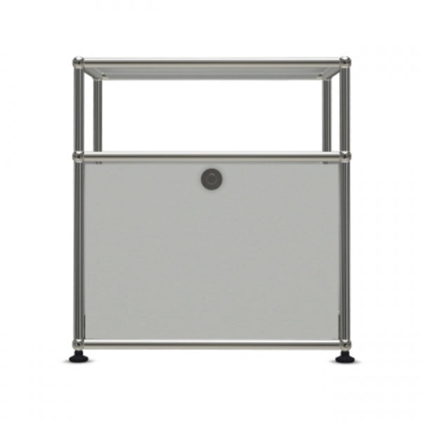 1x2 Modular Metal Sideboard with 1 bottom doors & 1 pannel [W500XD350XH(350+175)] by Usm #Light Gray [RAL 7035]