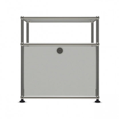 1x2 Modular Metal Sideboard with 1 bottom doors & 1 pannel [W500XD350XH(350+175)] by Usm #Light Gray [RAL 7035]