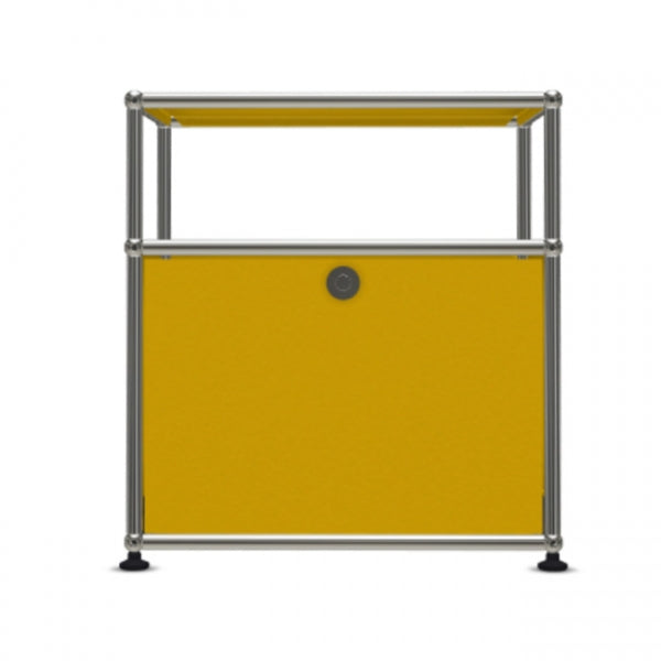 1x2 Modular Metal Sideboard with 1 bottom doors & 1 pannel [W500XD350XH(350+175)] by Usm #Golden Yellow [RAL 1004]