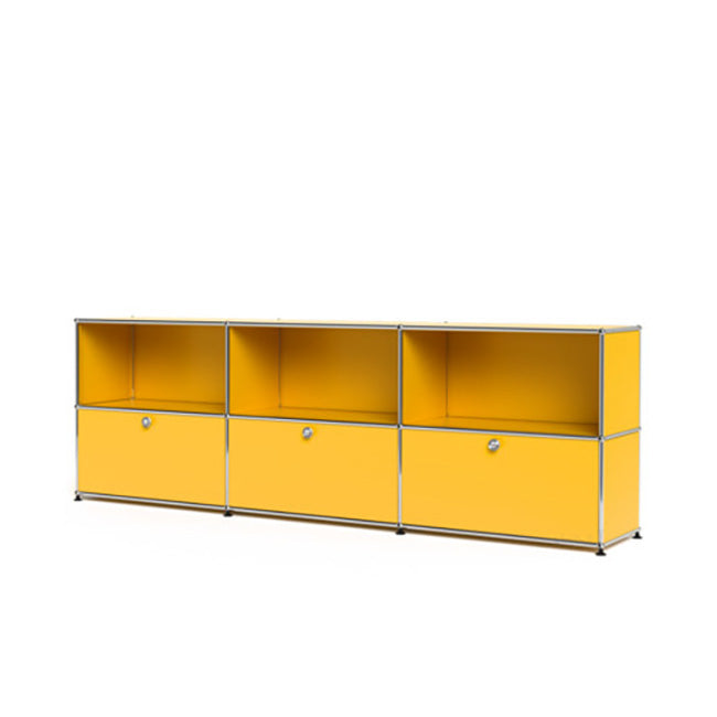 3x2 Modular Metal Sideboard with 3 bottom doors [W(750+750+750)XD350XH(350+350)] by Usm #Golden Yellow [RAL 1004]