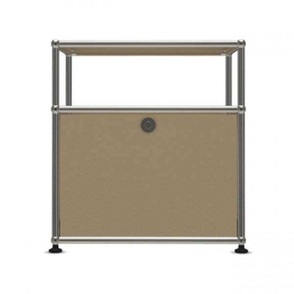 1x2 Modular Metal Sideboard with 1 bottom doors & 1 pannel [W500XD350XH(350+175)] by Usm #USM Beige