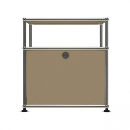 1x2 Modular Metal Sideboard with 1 bottom doors & 1 pannel [W500XD350XH(350+175)] by Usm #USM Beige
