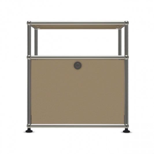 1x2 Modular Metal Sideboard with 1 bottom doors & 1 pannel [W500XD350XH(350+175)] by Usm #USM Beige