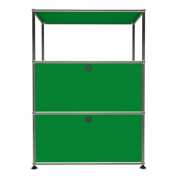 1X3 Modular Metal Highboard with 2 bottom doors & 1 pannel [W750XD350XH(350+350+350)] by Usm #USM Green