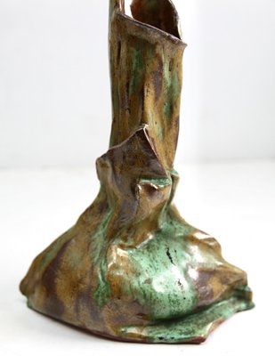 Oraganis Vase Glaze in Brown and Green Ceramic, 1930-MJY-1383784