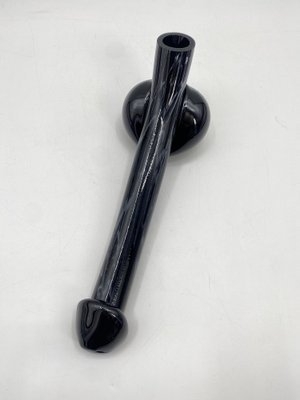 Oral -Blown Flower Vase in a Striking Phallus Form in Black Glass-CZ-1752367