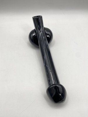 Oral -Blown Flower Vase in a Striking Phallus Form in Black Glass-CZ-1752367