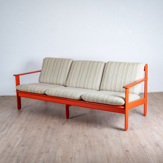 Orange 3-Seater Sofa, Italy, 1970s