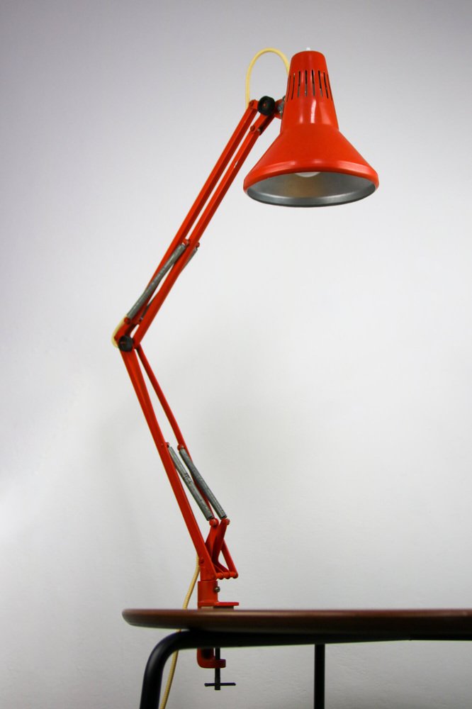 Orange Adjustable Achitect Table Lamp by Tep, 1970s