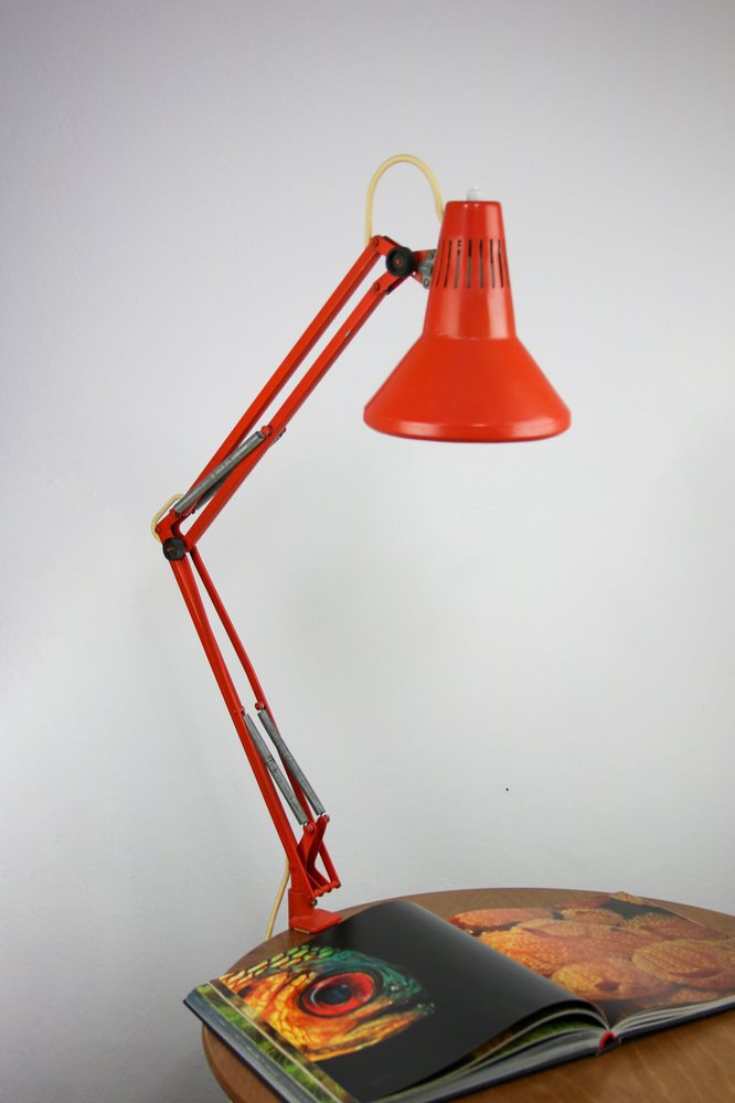 Orange Adjustable Achitect Table Lamp by Tep, 1970s