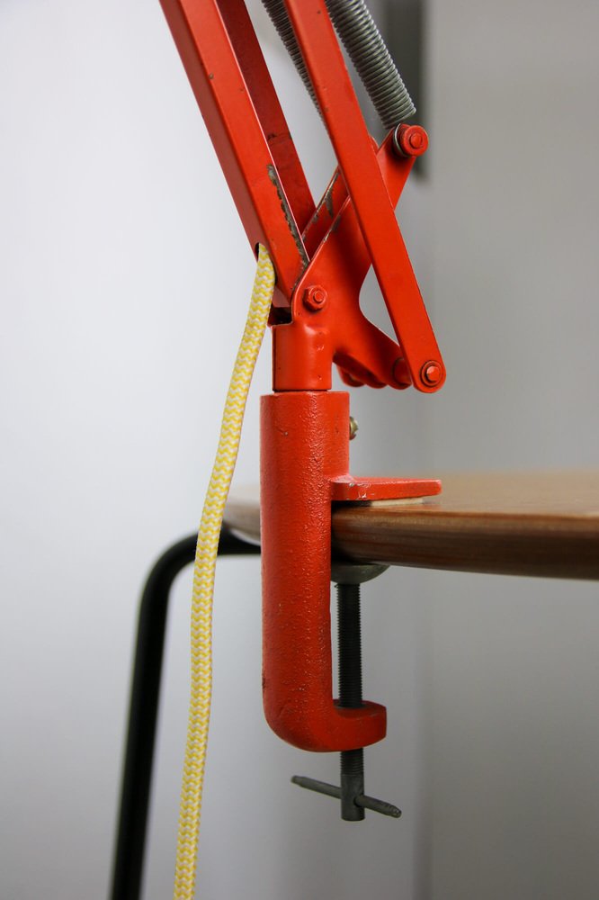 Orange Adjustable Achitect Table Lamp by Tep, 1970s