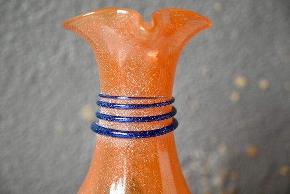 Orange and Blue Vase in Glass Paste, 1960s-AIU-1812434