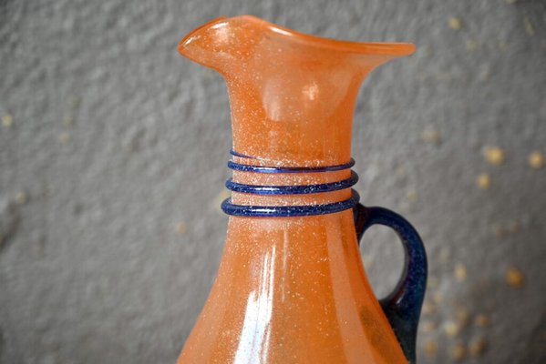 Orange and Blue Vase in Glass Paste, 1960s-AIU-1812434