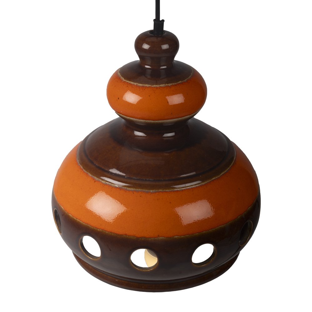 Orange and Brown Ceramic Pendant Lamp