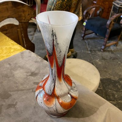 Orange and Gray Opaline Glass Vase by Carlo Moretti, 1970s-NMK-975720