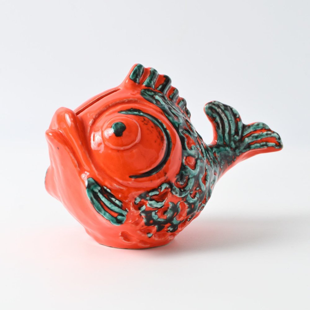 Orange and Green Fish Money Box from Italica Ars, 1970s