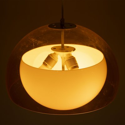 Orange and White Ball Pendant Lamp, 1970s-XMR-1784033