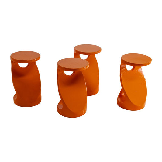 Orange Ceramic Coat Hangers, 1970s, Set of 4