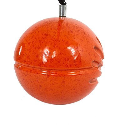 Orange Ceramic Hand Imprinted Chandelier Pendant from Il Picchio, Italy, 1970s-LYQ-1171702