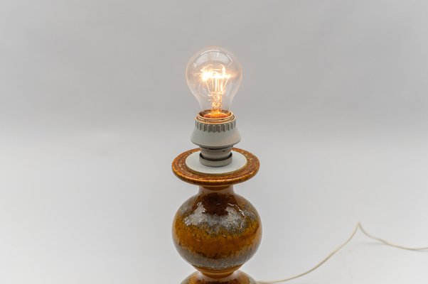 Orange Ceramic Table Lamp Base from Kaiser Leuchten, Germany, 1960s-KQB-1821064